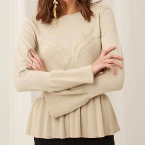 Keepsake the Label  Ribbon Knit Crewneck Sweater Top